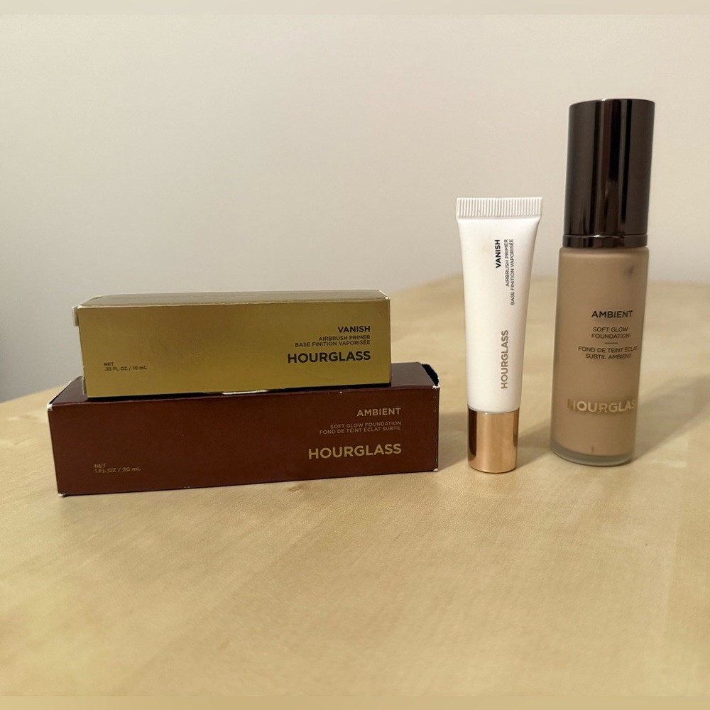 Hourglass Ambient Foundation and Banish Airbrush Primer mini.